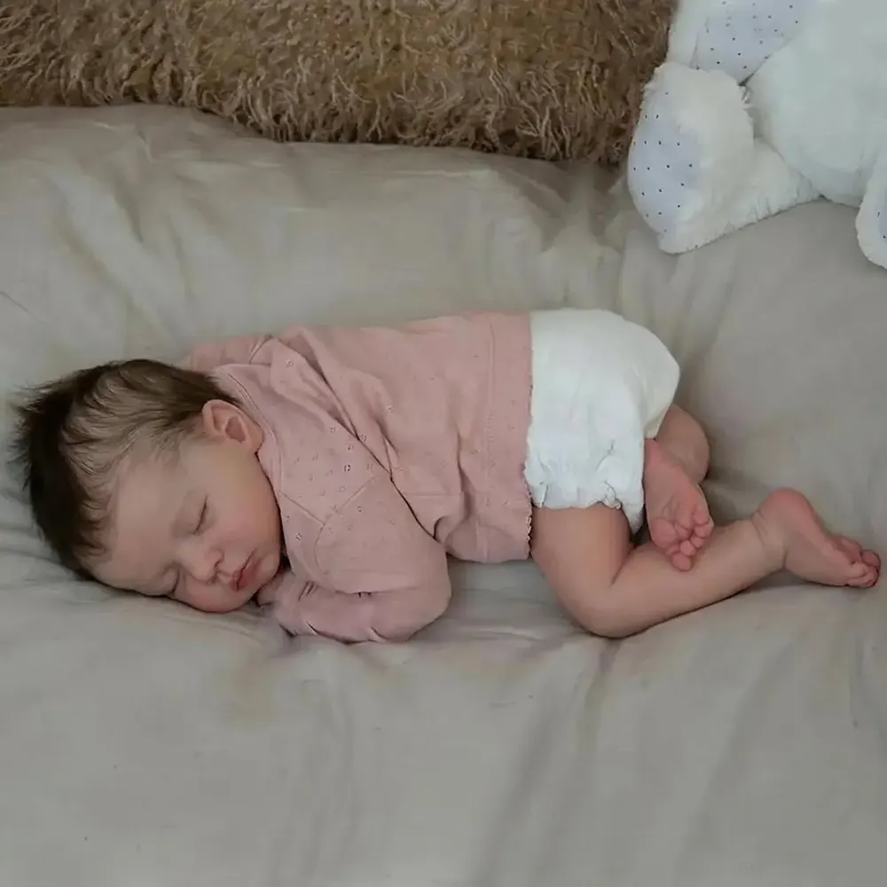 Heartbeat & Sound 20" Realistic Sleeping Reborn Baby Dolls Girl Alma Best Gift Ideas, photograph 3