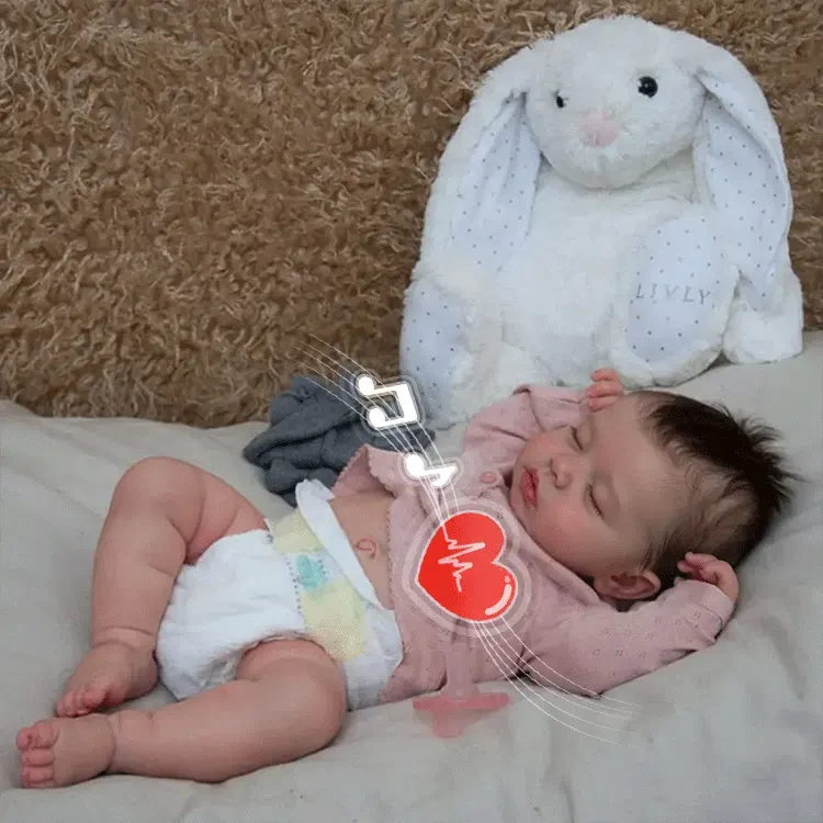 Heartbeat & Sound 20" Realistic Sleeping Reborn Baby Dolls Girl Alma Best Gift Ideas, photograph 4