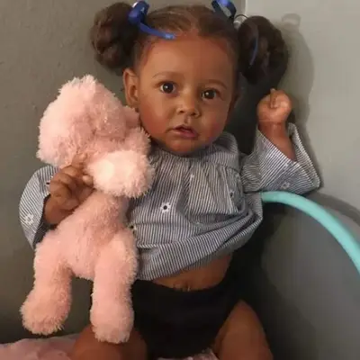 20" African American Kelly Black Toddler Silicone Reborn Baby Doll Girl