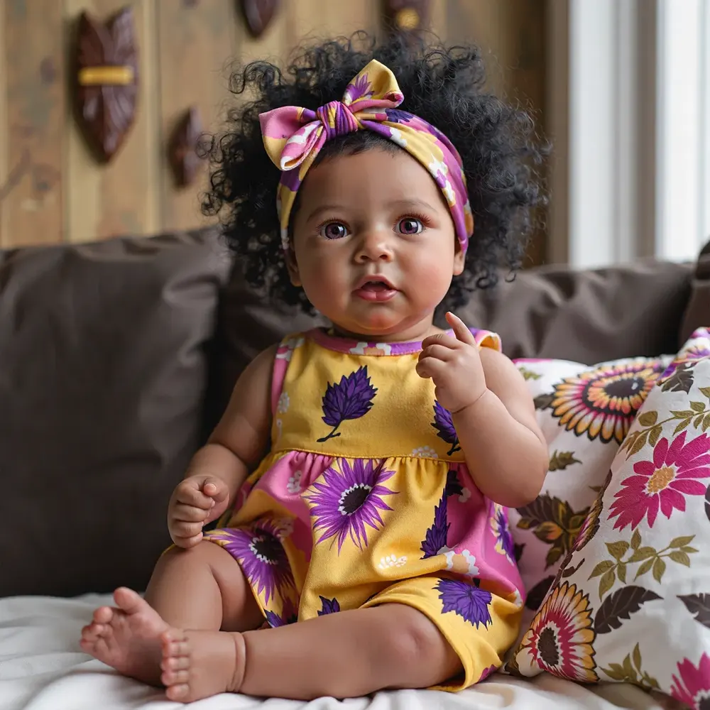 20" African American Realistic Reborn Baby Black Girl Doll Zoinse, photograph 2
