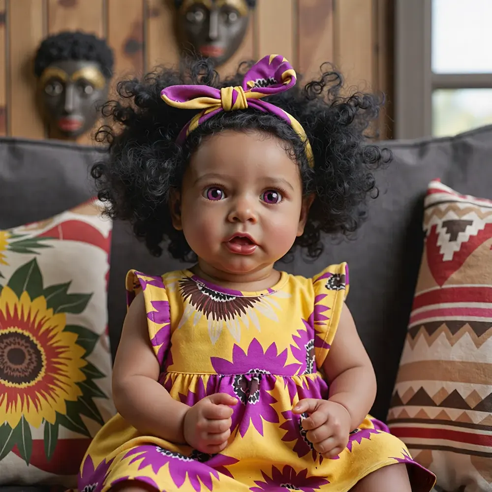 20" African American Realistic Reborn Baby Black Girl Doll Zoinse, photograph 4