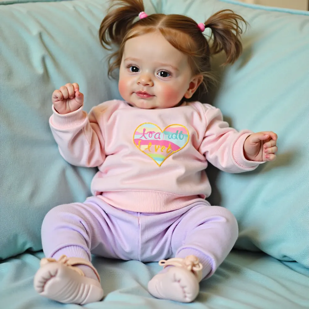 20" Handmade Reborn Baby Open Eyes Doll Girl Kelow with Heartbeat & Coos, photograph 3