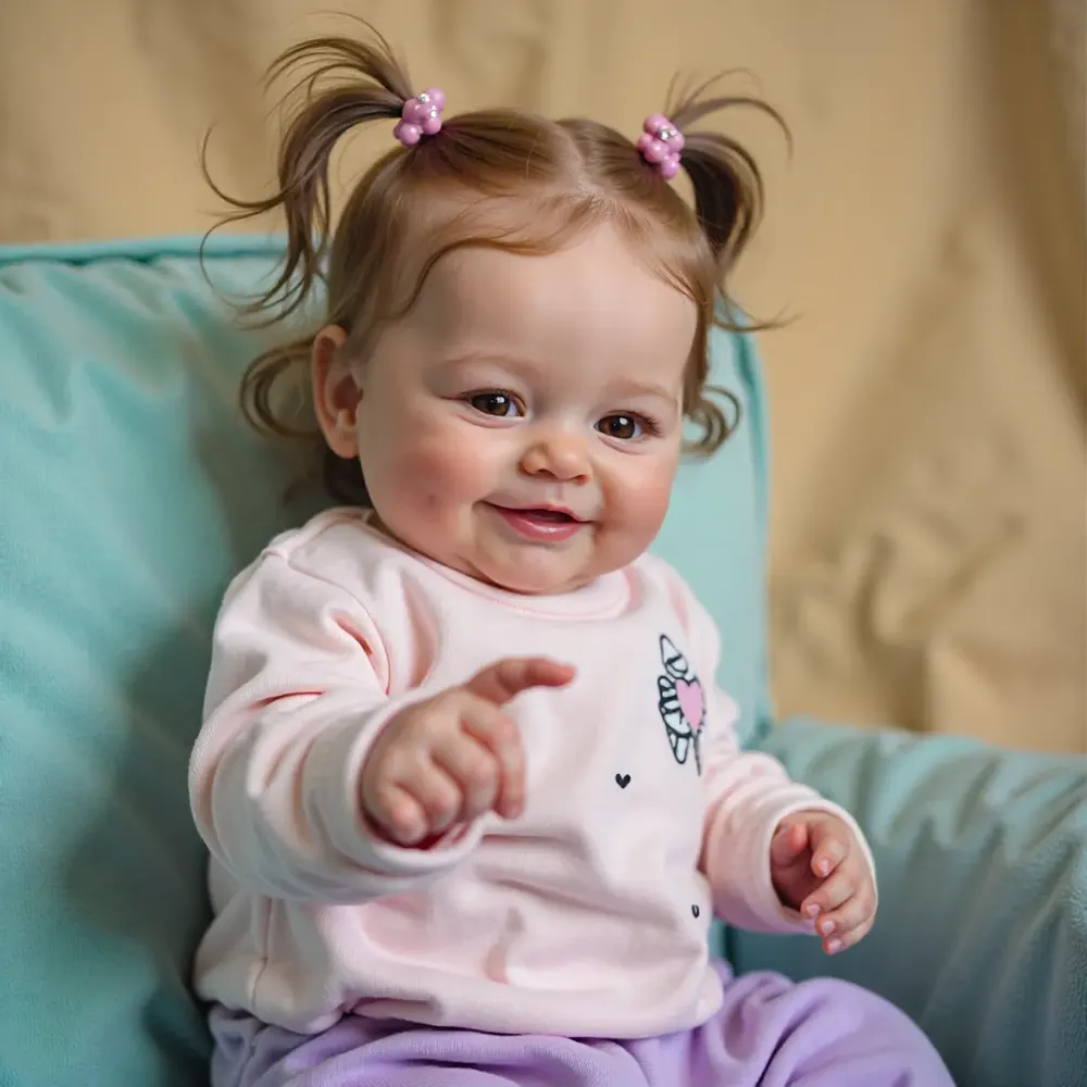 20" Handmade Reborn Baby Open Eyes Doll Girl Kelow with Heartbeat & Coos, photograph 5