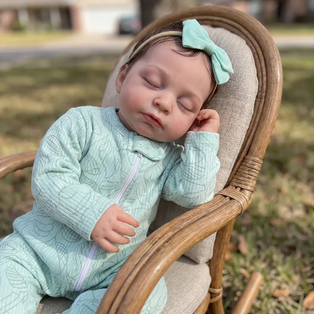 12", 16", & 20" Realistic Silicone Reborn Baby Doll with Short Brown Hair, photograph 2