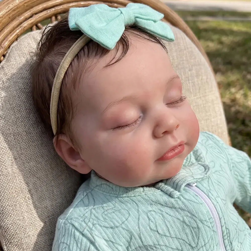12", 16", & 20" Realistic Silicone Reborn Baby Doll with Short Brown Hair, photograph 4