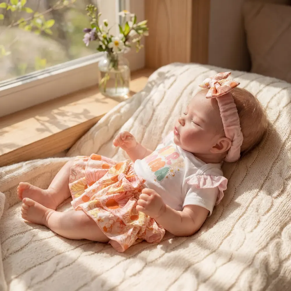12"/16" Full Body Silicone Reborn Baby Boy or Girl Named Callen with Closed Eyes, photograph 4