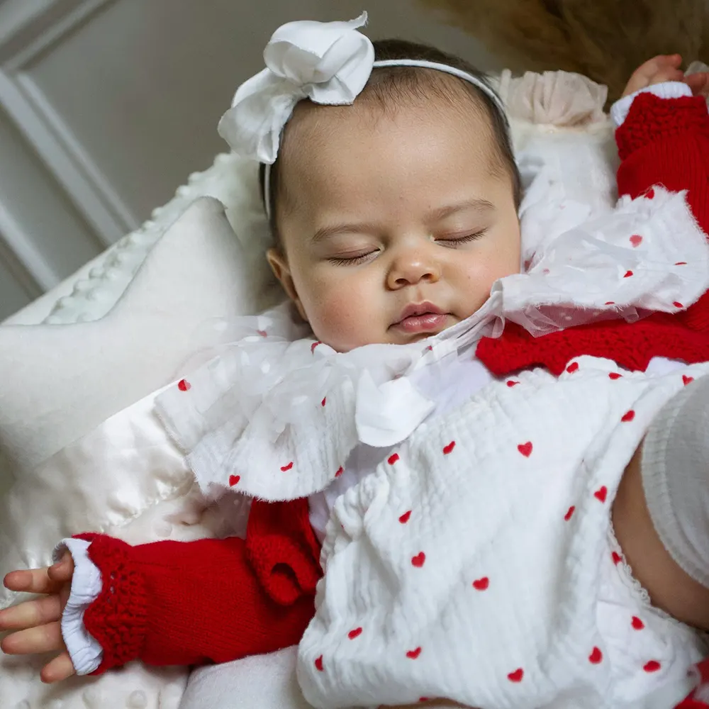 Heartbeat & Sound 20" Pudgy-Cheeked Reborn Baby Girl Doll, photograph 2
