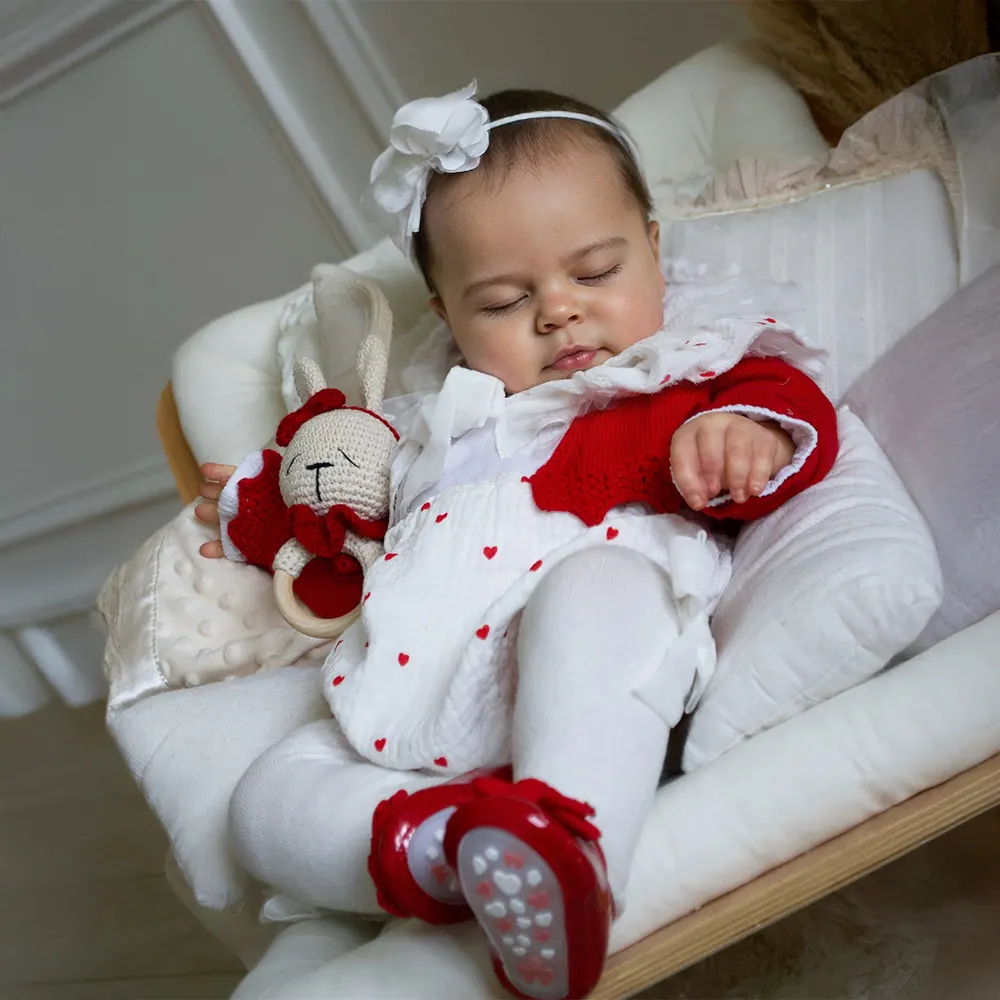 Heartbeat & Sound 20" Pudgy-Cheeked Reborn Baby Girl Doll, photograph 4