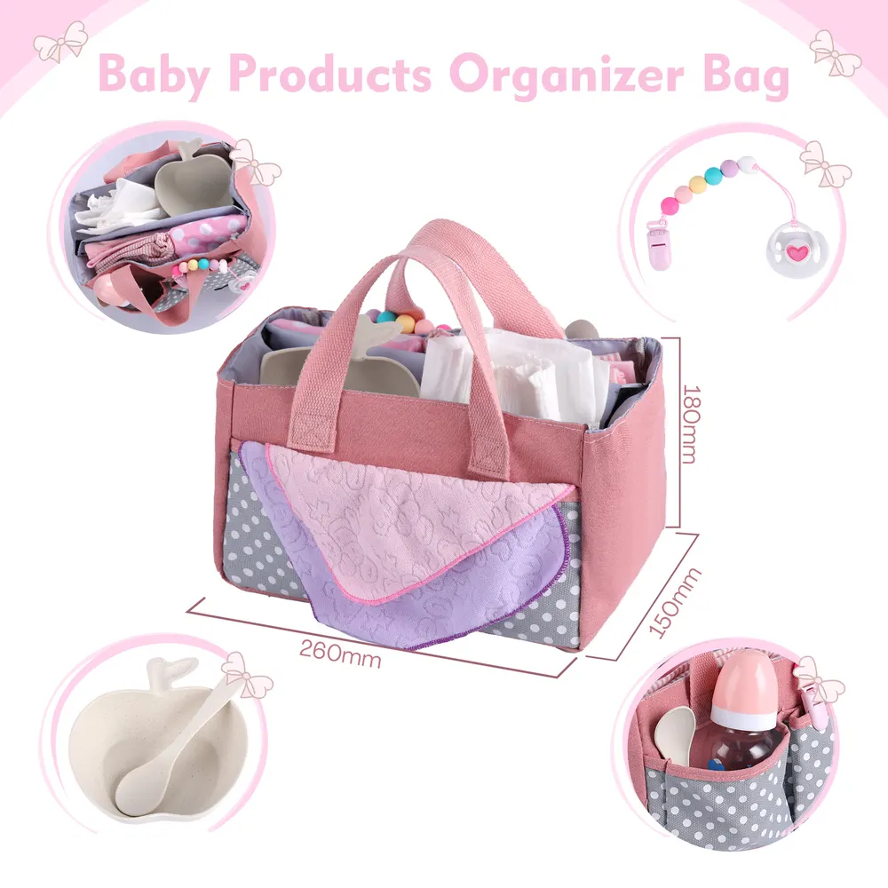 17"-22" For Reborn Girl Baby Pink Accessories 8-Pieces Set, photograph 3