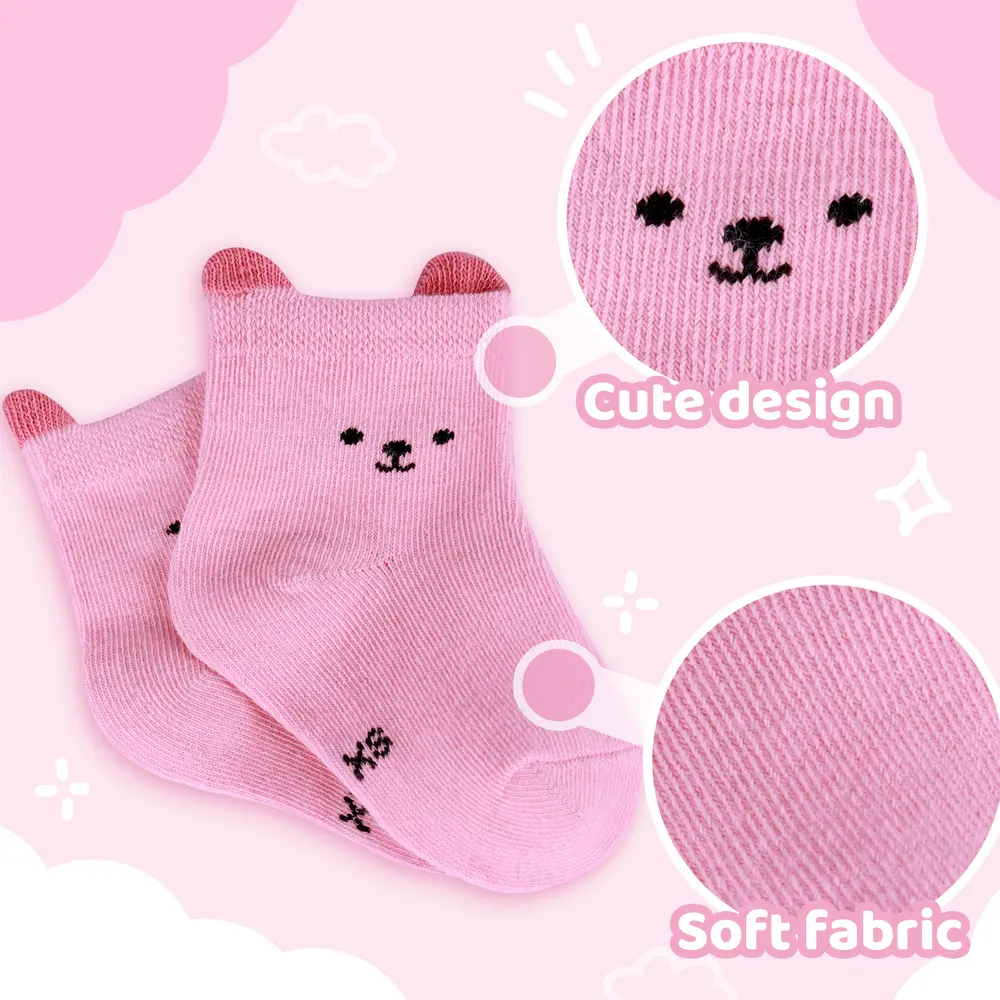 17"-22" Pink Bunny Socks 5 Pieces Set Clothing Accessories for Reborn Baby Doll, photograph 4