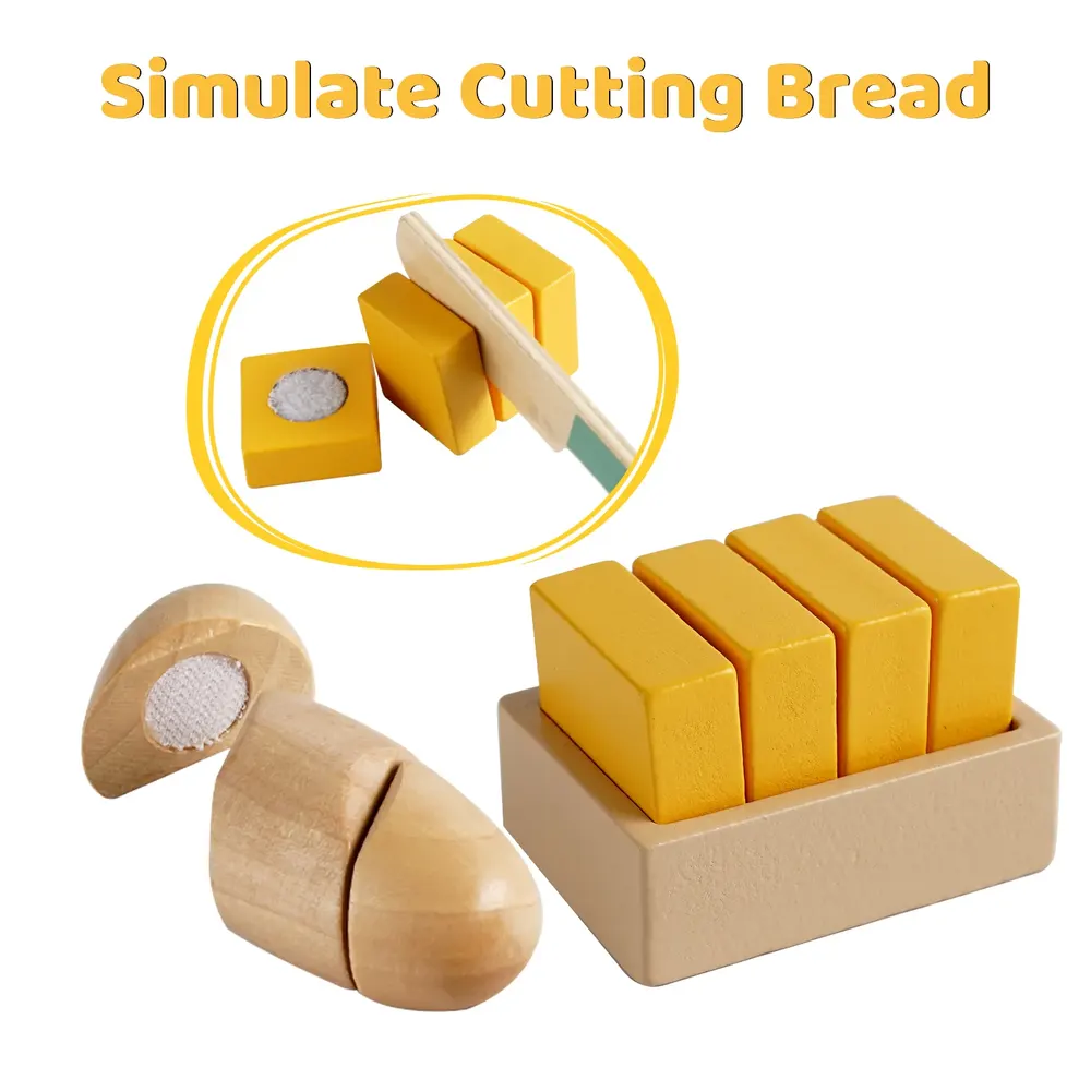 Play House Wooden Simulation Breakfast Suitable for Newborn Baby Toy Set, photograph 2