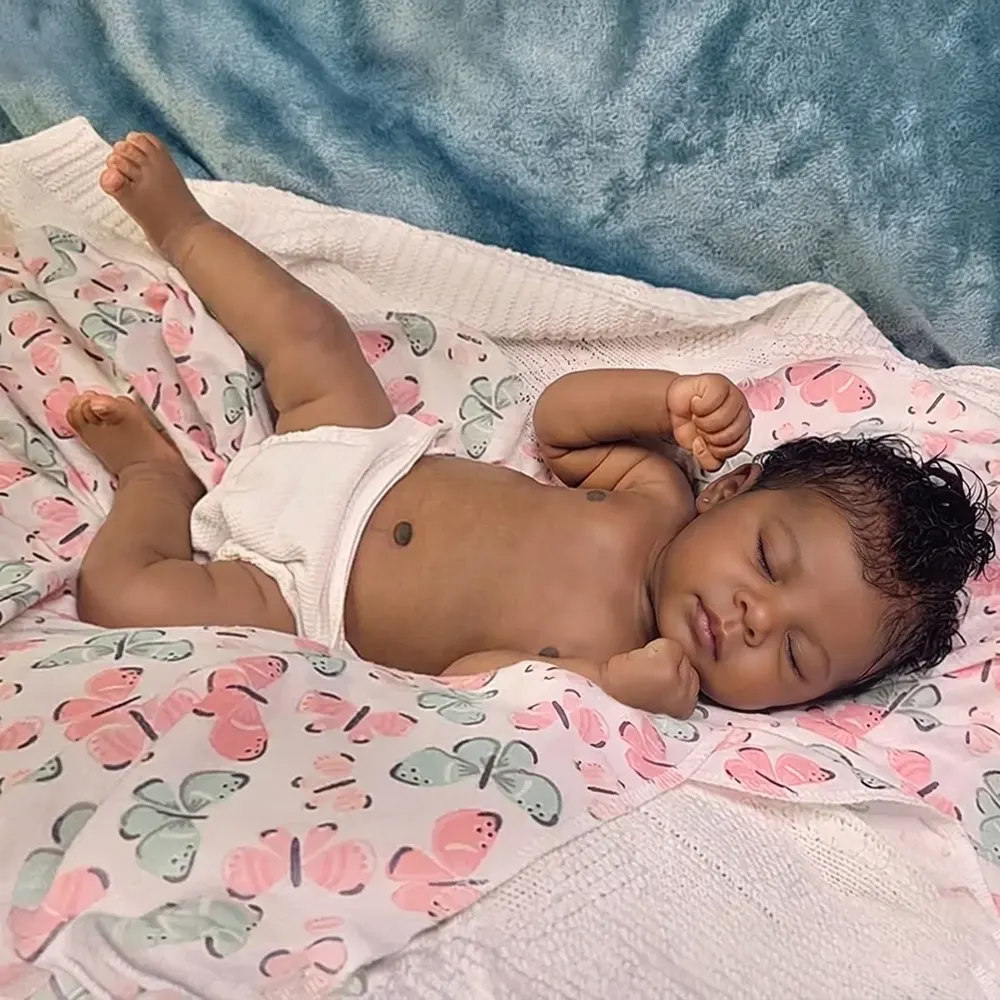 12"/16" Full Body Silicone African American Baby Doll with Lifelike Details – Amani, photograph 2