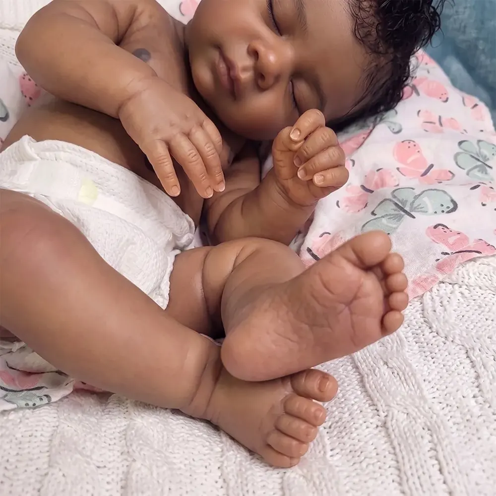 12"/16" Full Body Silicone African American Baby Doll with Lifelike Details – Amani, photograph 6