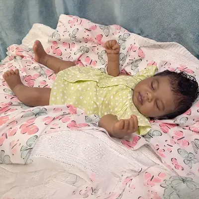 12"/16" Full Body Silicone African American Baby Girl with Curly Hair – Amani