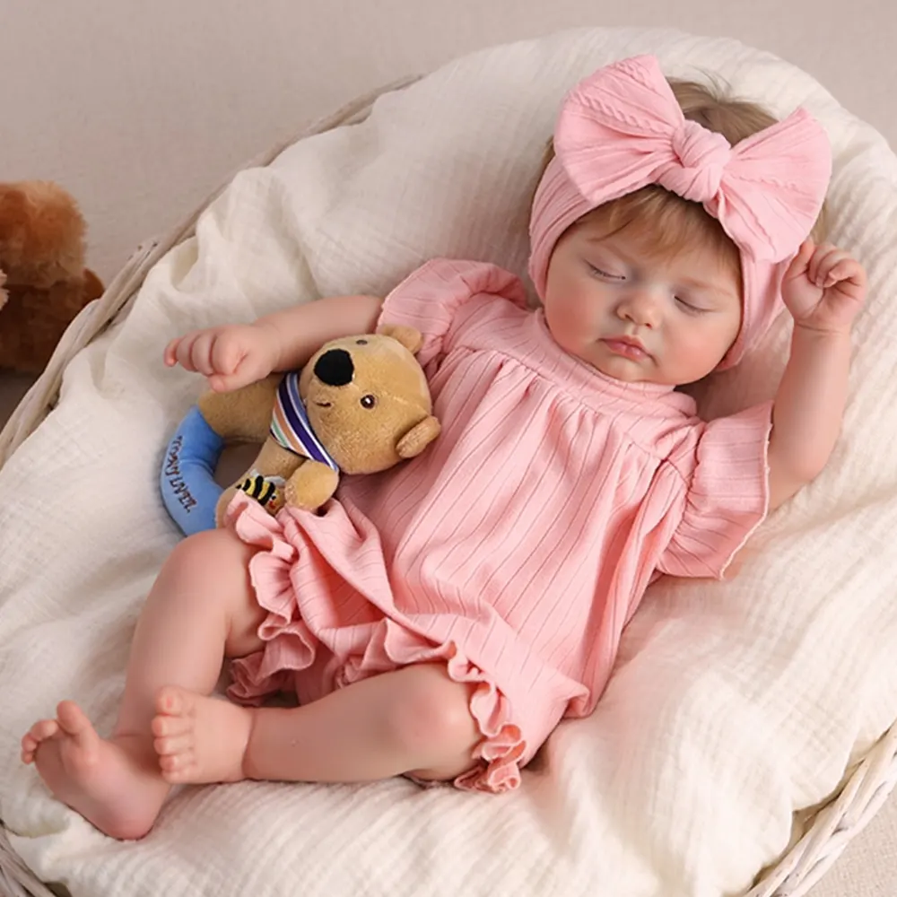 17" Reborn Baby Girl Doll with Closed Eyes and Cute Rosy Face, photograph 6