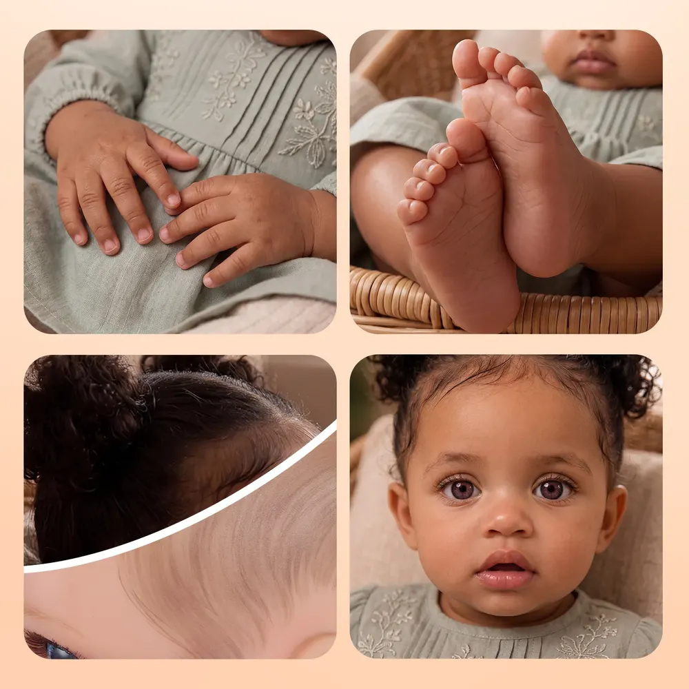 20" African American Heartbeat Reborn Toddler Doll Soft – Isla, photograph 3