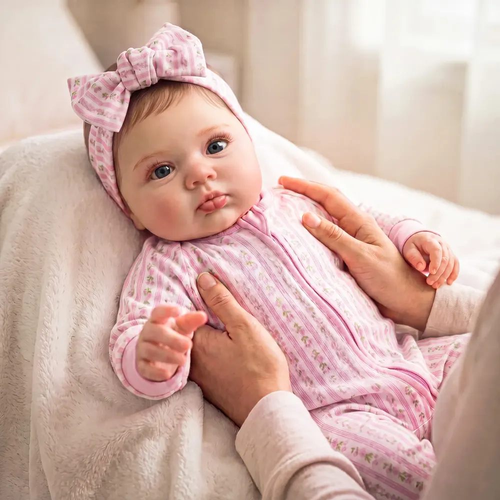 20" Reborn Baby Doll with Sweet Baby Face and Pink Outfit - Isel