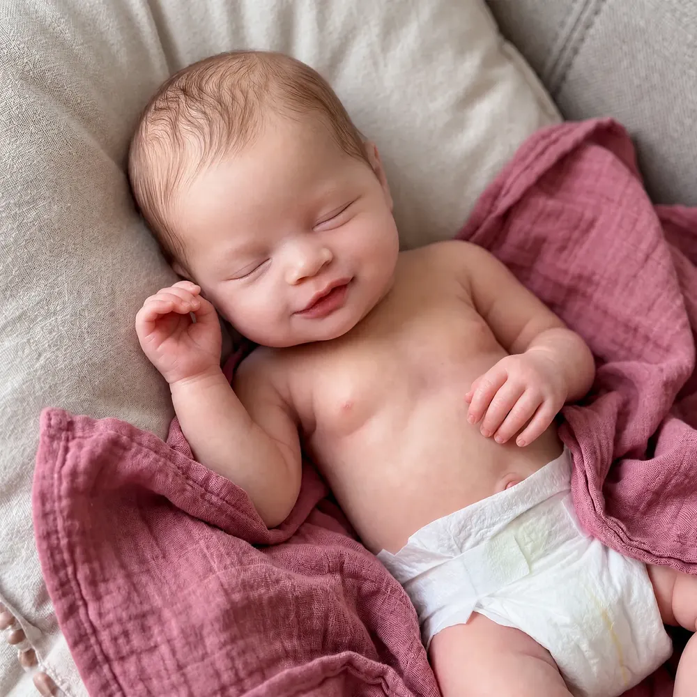 Full Body Silicone 12"/16"/20" Peaceful Sleeping Reborn Baby Doll - Orelis, photographed in her outfit