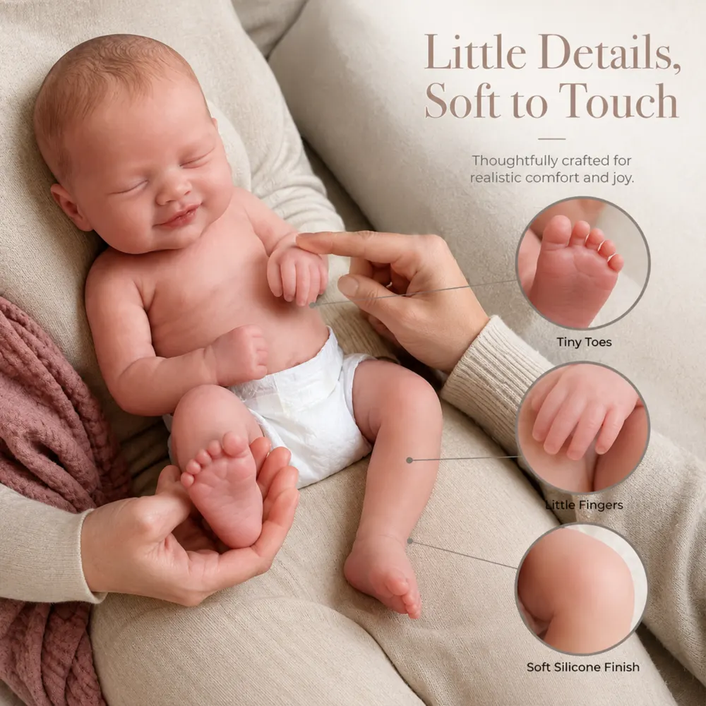 Full Body Silicone 12"/16"/20" Soft & Cuddly Little Reborn Baby Doll Made to Hold – Orelis, photograph 4