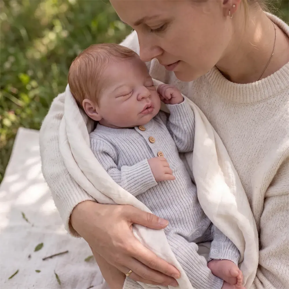 Full Body Silicone Doll 12"/16" Newborn Baby with Realistic Baby Face – Nia, photograph 3