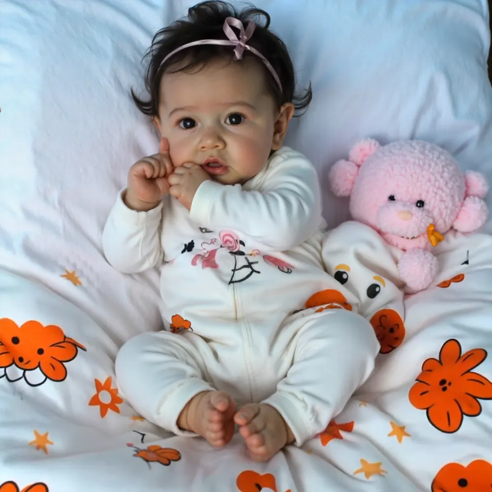 Super Lovely 20" Lifelike Alina Reborn Toddler Silicone Vinyl Baby Doll Girl, photograph 6