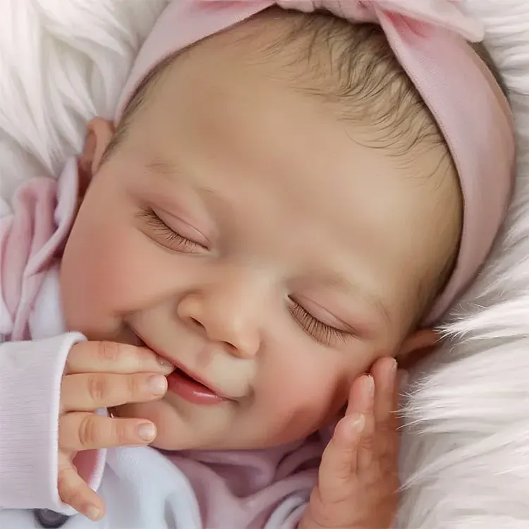 20" Theresa Truly Reborn Baby Girl Newborn Sleeping Doll with Heartbeat and Sound, photograph 4