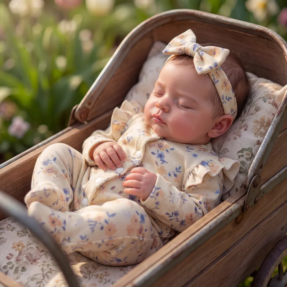 Reborn Baby Doll with Calm Sleeping Face, 20" Newborn Girl with Heartbeat and Breath, photograph 2