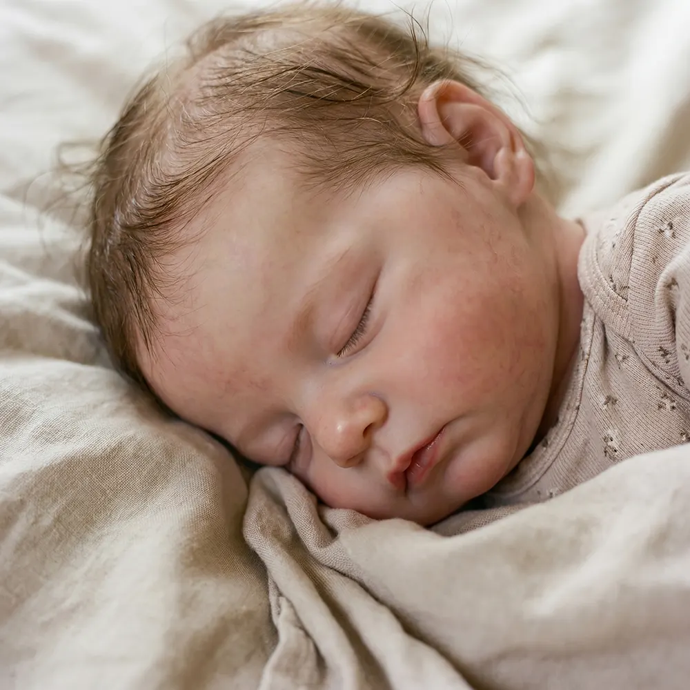Sleeping Reborn Baby Doll in Newborn Age, 12"/16" Girl with Soft Full Silicone, photograph 3