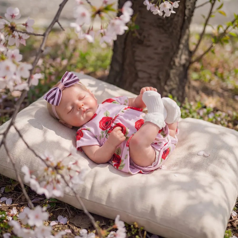 Spring Gift: 20" Newborn Reborn Baby Girl with Hand-Painted Hair and Closed Eyes, photograph 2