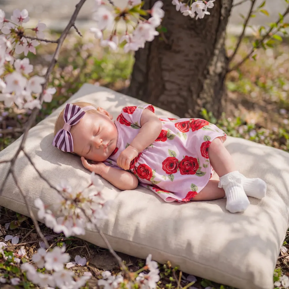 Spring Gift: 20" Newborn Reborn Baby Girl with Hand-Painted Hair and Closed Eyes, photograph 4