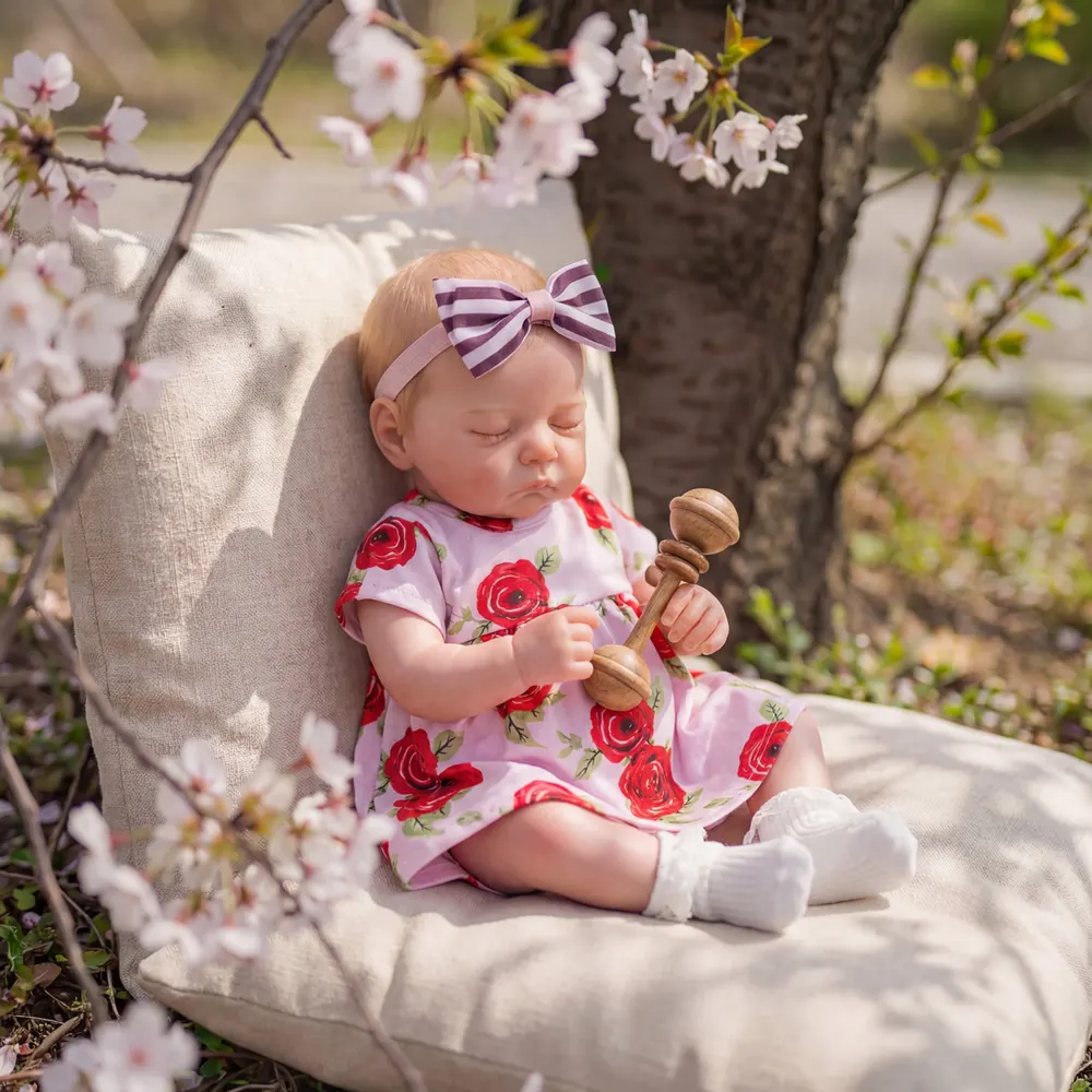 Spring Gift: 20" Newborn Reborn Baby Girl with Hand-Painted Hair and Closed Eyes, photograph 6