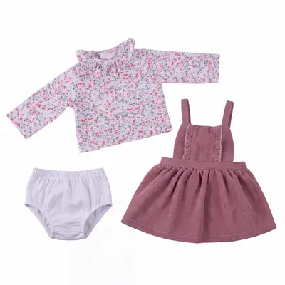 20" Floral Print Dress Set for Reborn Babies