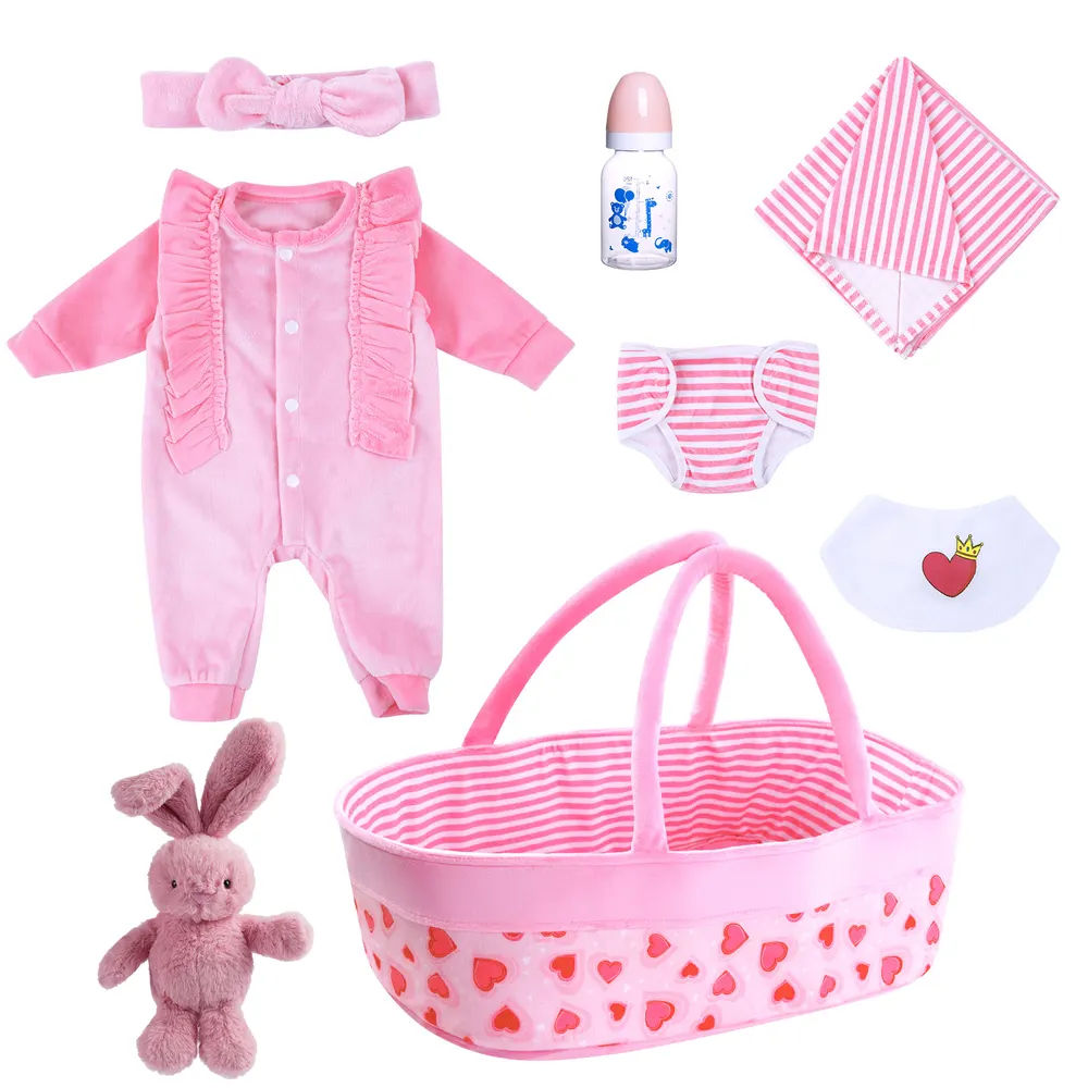 Suitable for 17"-22" Girl Dolls Reborn Baby Essentials-8pcs Set Accessories