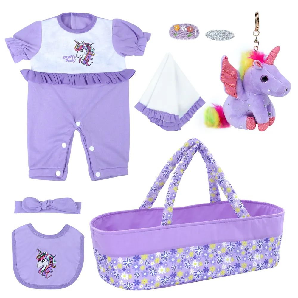 Suitable for 17"-22" Girl Dolls Reborn Baby Essentials-8pcs Set Accessories