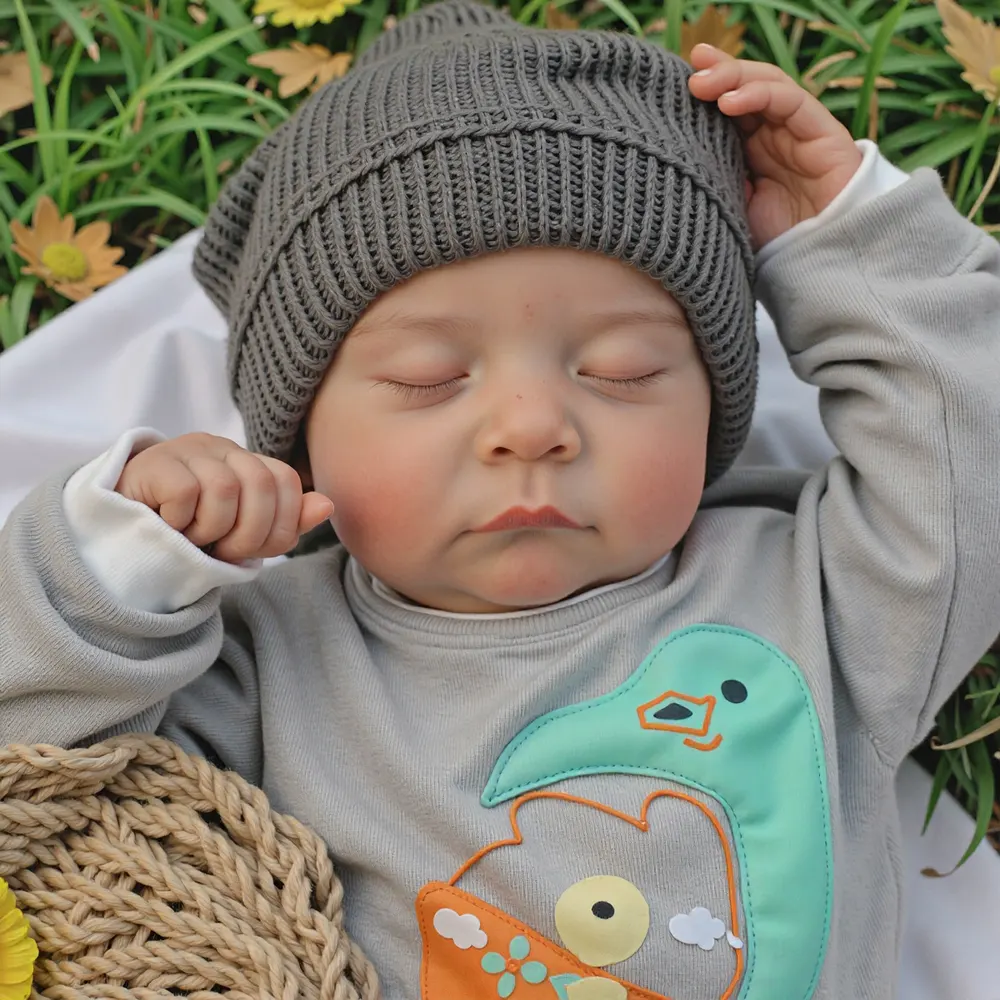 Super Realistic 20" Handsome Newborn Trendon Touch Real Soft Weighted Body Asleep, photograph 4