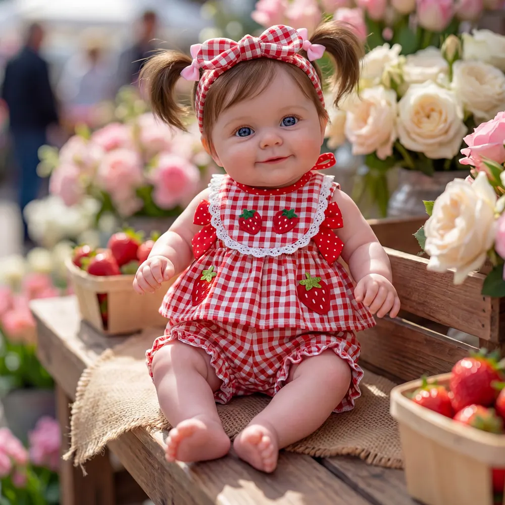 Sweet Reborn Baby Girl with Smiling Face, 20" Toddler Dolls with Posable Limbs