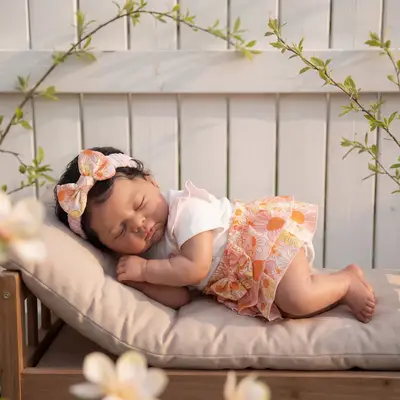 Toddler 20" African American Reborn Baby Girl with Silky Black Hair