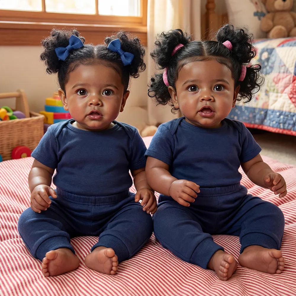 Twins 20" Heartbeat Breathing Reborn Baby Doll featuring Vinyl Skin, photograph 4