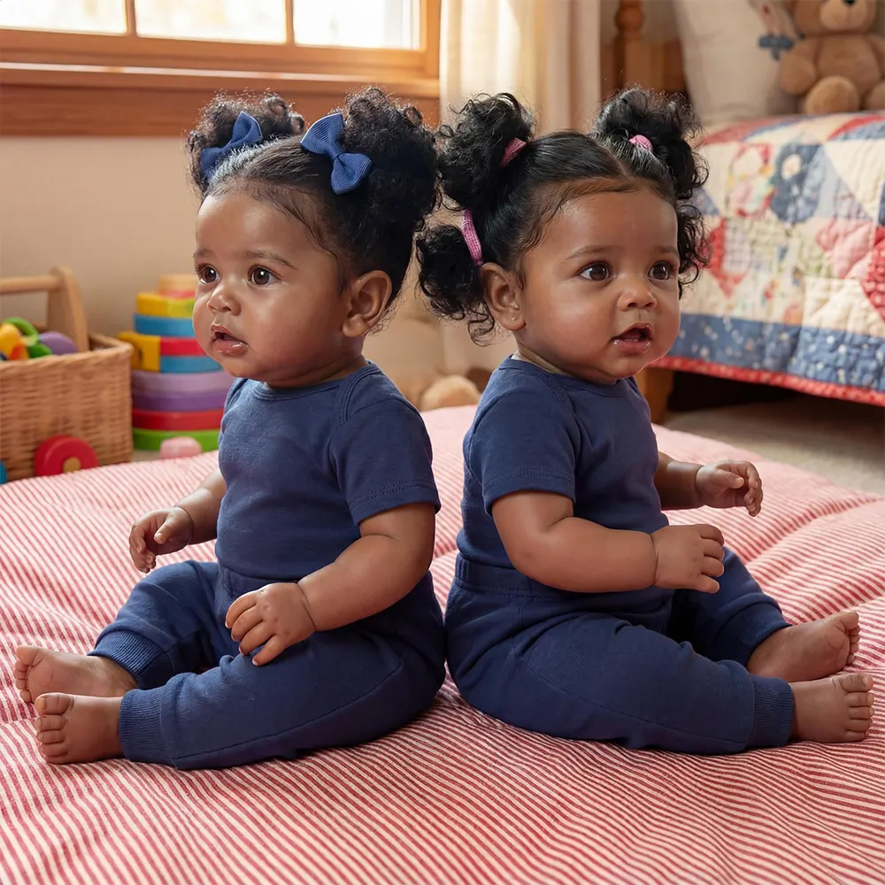 Twins 20" Heartbeat Breathing Reborn Baby Doll featuring Vinyl Skin, photograph 5